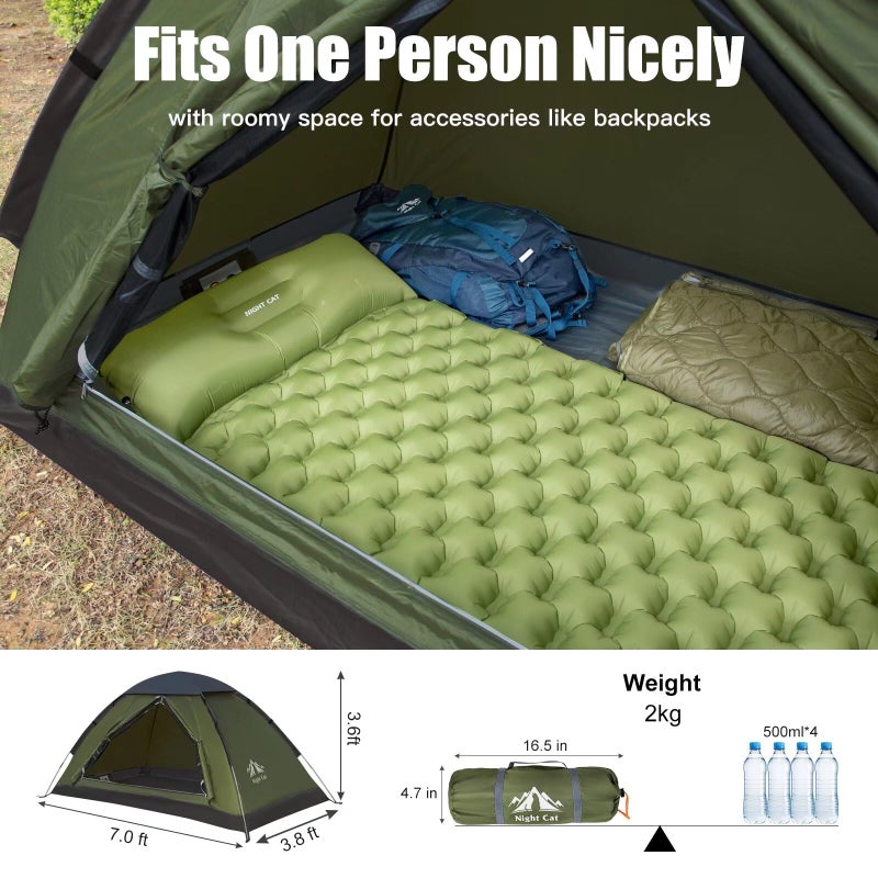 Night Cat Backpacking Tent for One 1 to 2 Persons Lightweight Waterproof Camping Hiking Tent for Adults Kids Scouts Easy Setup Single Layer 2.2x1.2m - Image 3